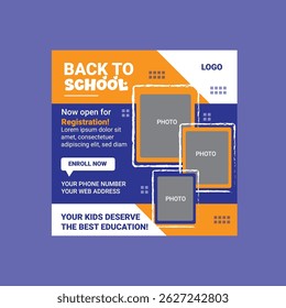 Back to School Admission Social Media Banner Design