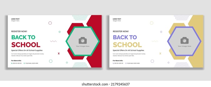 Back To School admission thumbnail and web banner template