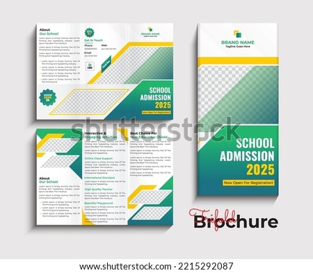 Back to school admission trifold brochure template design