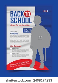 Back to school ads promotional flyer template design