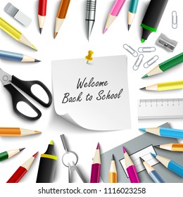 Back to school with aids on white background