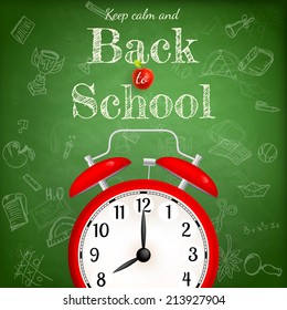 Back to school with alarm clock. EPS 10 vector file included