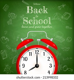 Back to school with alarm clock. EPS 10 vector file included