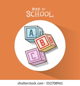 back to school alphabet cubes object