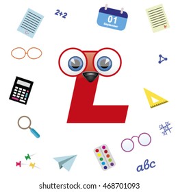 back to school alphabet L
