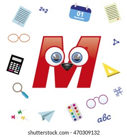 back to school alphabet M
