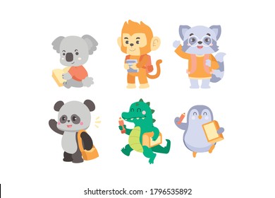 Back To School Animal Collection Illustration