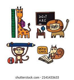 back school animal collection set