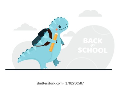 Back to School animal dinosaur. Vector illustration.