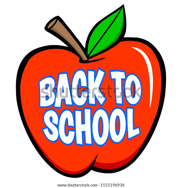 Back School Apple Vector Cartoon Illustration Stock Vector (Royalty ...