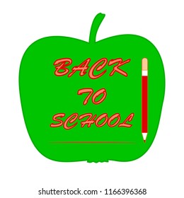 Back to school apple, vector illustration