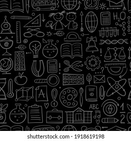 Back to School. Art Background. Seamless Pattern for your design. Vector illustration