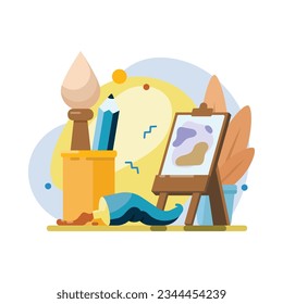 Back to school. Art flat design concept. Vector illustration