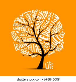 Back to school, art tree for your design