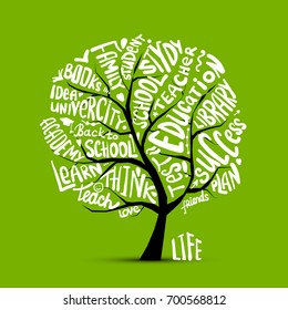Back to school, art tree for your design