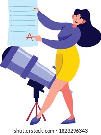 Back to school. Astronomy teacher