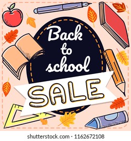 Back to school autumn background