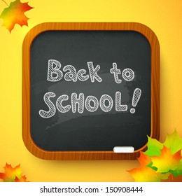 Back to school autumn chalkboard vector card