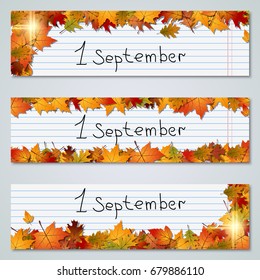 Back to school autumn vector banners collection