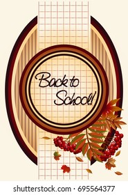 Back to school autumn wallpaper with a leafs, vector illustration