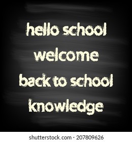 Back to school background. Back to school in chalkboard background. Back to school poster with text on chalkboard. vector illustration 