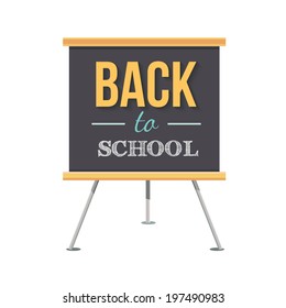 Back to school background. Chalkboard with text. Eps 10 vector illustration.