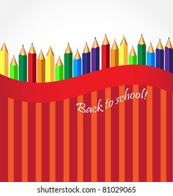 Back to school background with color pencils