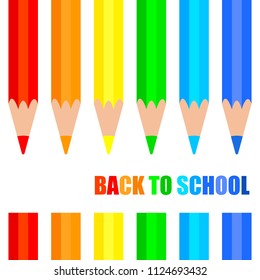 Back to school background colored pencils