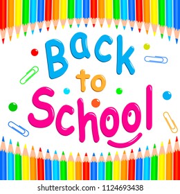 Back to school background colored pencils
