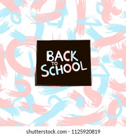 Back to school background with colorful brush strokes. 