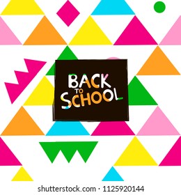 Back to school background with colorful geometric figures. Vector illustration