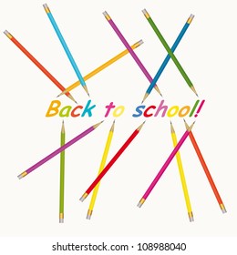 Back to school background with colorful pencils