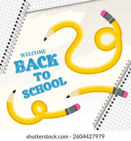 Back to school background with colorful pencils