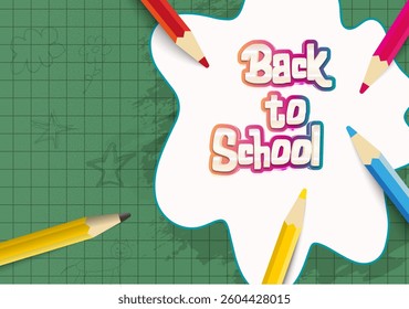 Back to school background with colorful pencils