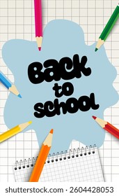 Back to school background with colorful pencils