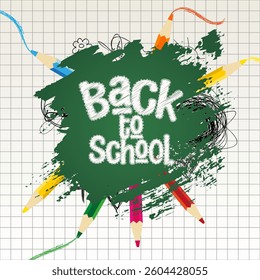Back to school background with colorful pencils