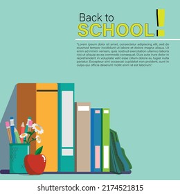 back to school background concept with book and school supplies