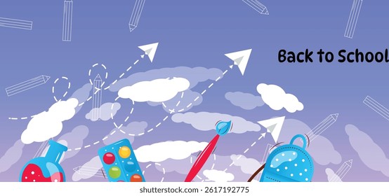 Back to School Background with Copy Space.