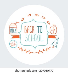 Back to School  background. Cute sketch style. Vector illustration