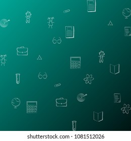 back to school background design doodle art design on greenboard. vector illustration.