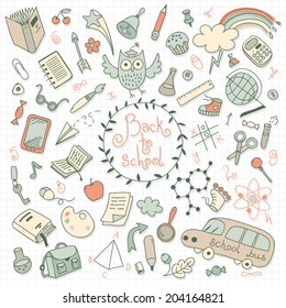 Back to school background. Design elements. Vector illustration