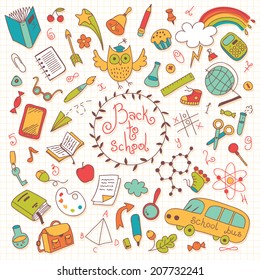 Back to school background. Design elements. Vector illustration