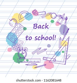 Back to School Background- for design, postcard, texture. vector illustration.