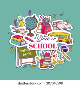 Volver a la escuela fondo- para diseño, postal, textura - en vector