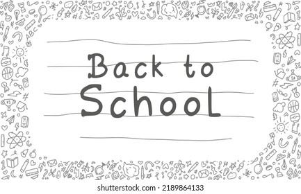 Back to school background doodle art with copy space, perfect for office, school, banner, landing page, background, wallpaper and more