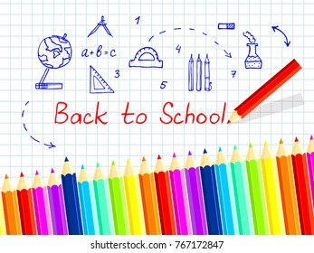 Back to school. Background. Doodle illustration. Vector.