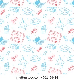 Back to school background in doodle style