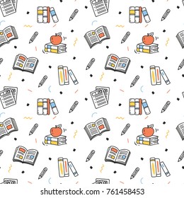 Back to school background in doodle style