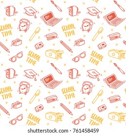 Back to school background in doodle style