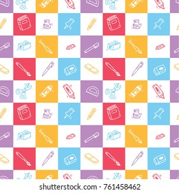 Back to school background in doodle style